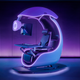 The Cooler Master Orb X workstation sitting against a futuristic background bathed in purple light.